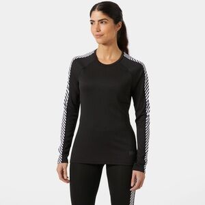 Helly Hansen Base Layer LIFA Active Stripe Crew Size Small Black & White